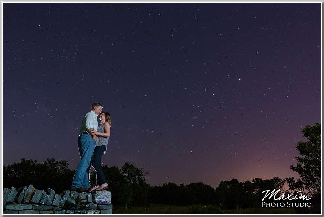 Louisville Kentucky Engagement Photography night sky