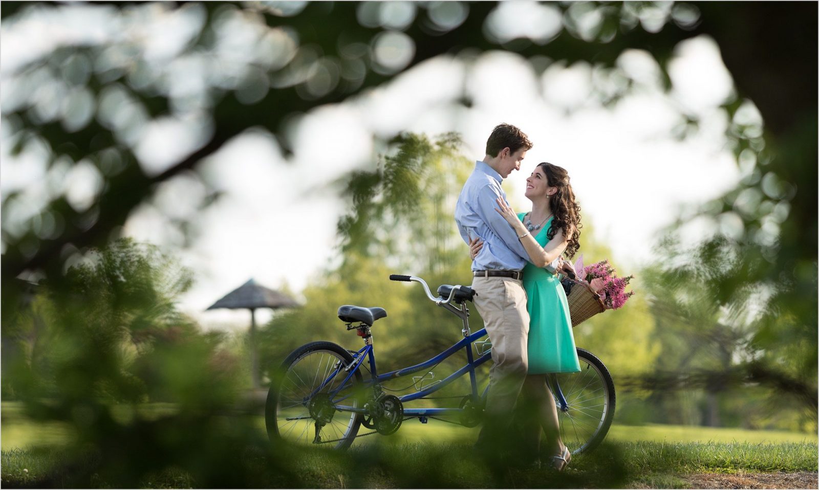Cox Arboretum Dayton Ohio bike engagement couple